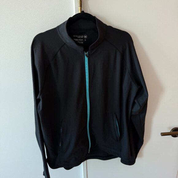 Peter Millar Crown Sport Full Zip Black Jacket with UPF 50+ Sun Protection XL - Picture 2 of 5